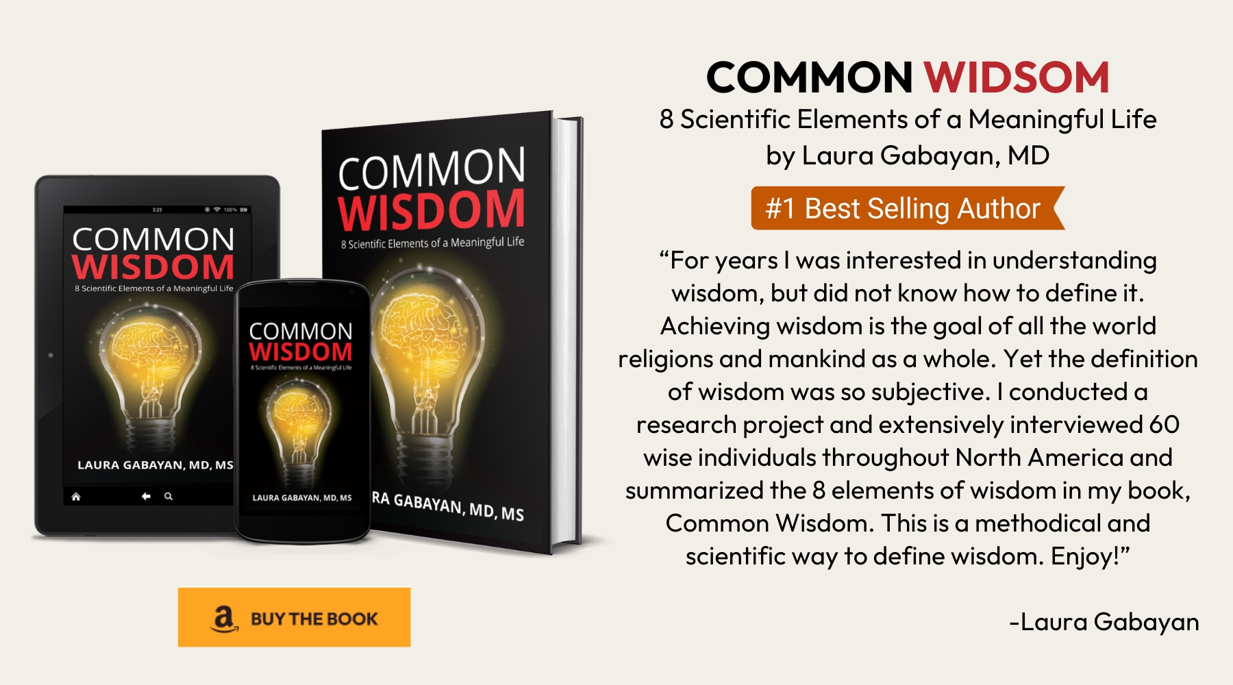 #1 Best Selling Author Laura Gabayan, Common Wisdom Book